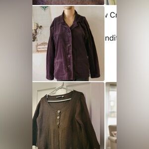 Vintage Corduroy Purple Blazer size 12 and Vintage Brown Cardigan size 12